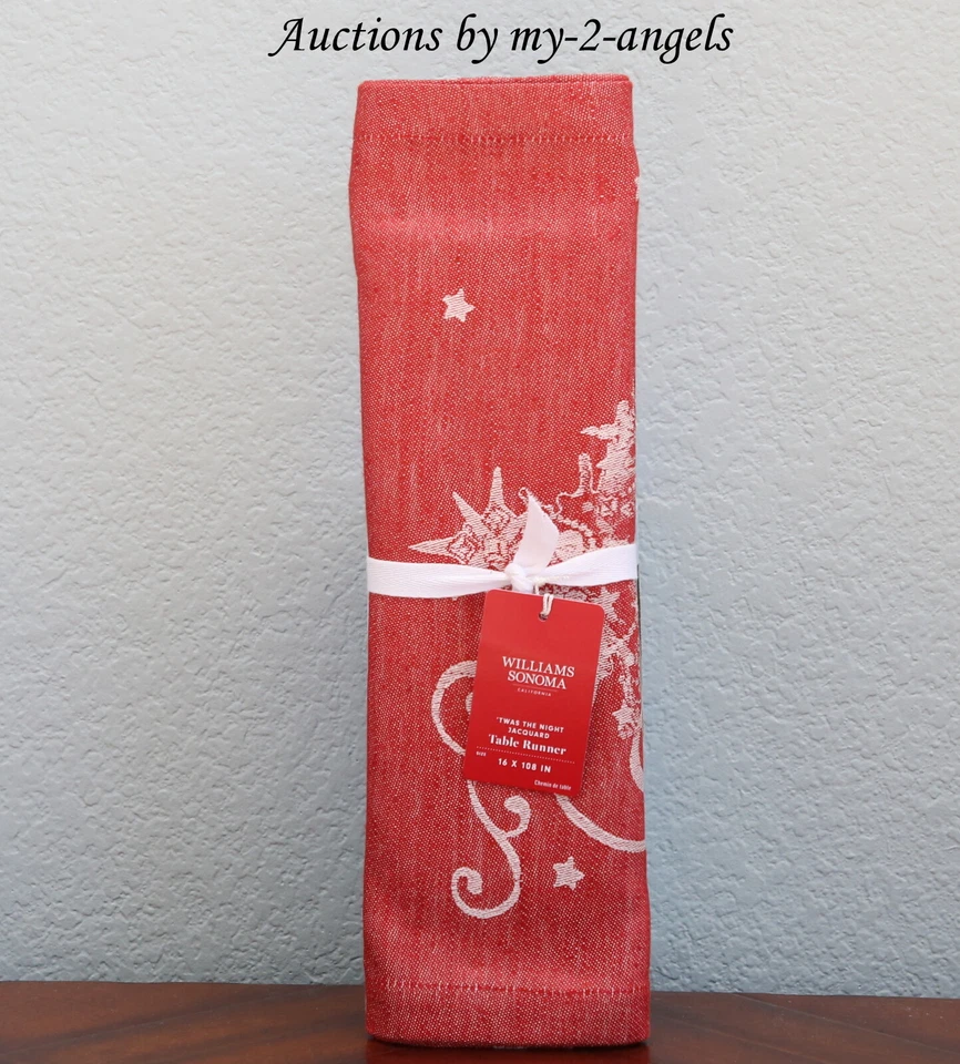 NUEVO Williams-Sonoma ERA LA NOCHE ANTES DE NAVIDAD JACQUARD CORREDOR DE MESA 16X108 Foto 1 de 1
