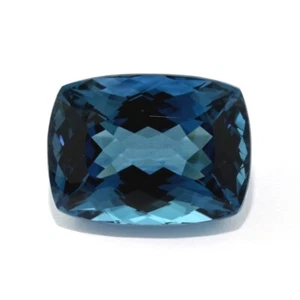 LONDON BLUE TOPAZ NATURAL 20.2 x 15 MM CUSHION CUT AAA F-5195 - Picture 1 of 1