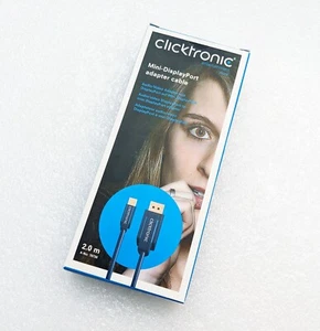 CLICKTRONIC 70738 DisplayPort/Mini DisplayPort Kabel, dunkelblau, 2m (NEU, OVP) - Bild 1 von 5
