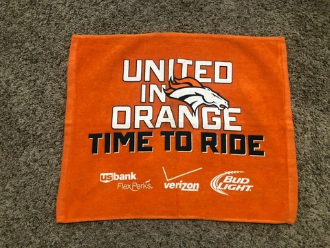 Vintage Denver Broncos United In Orange Time To Ride Football Rally Towel - SGA Cover