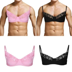 Herren Top Sexy Bh Blumen Büstenhalter Männer Crossdressing Atmungsaktiv Bra - Bild 1 von 38