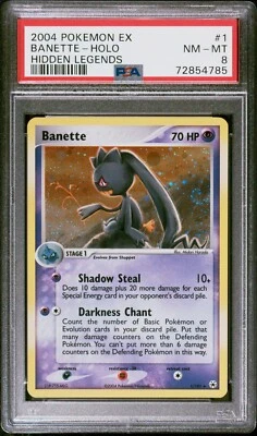 Pokemon Card Banette 1/101 Holo EX Hidden Legends SWIRL PSA 8 NM-MT - Image 1 of 2