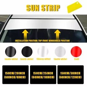Sunvisor Strip | Sunstrip Car Windshield Banner | Sticker Decal Vinyl 60 x 8/12" - Picture 1 of 18