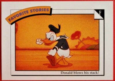 Disney COLLECTOR CARDS - Card #042 - DONALD BLOWS HIS STACK - IMPEL 1991 - Image 1 of 2