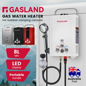 GASLAND 8L Portable Gas Water Heater Instant Hot Outdoor Shower System Caravan - Picture 1 of 21
