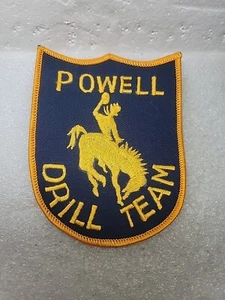 Parche de hombro bordado Powell Drill Team logotipo caballo en muy buen estado club militar de EE. UU. - Imagen 1 de 4