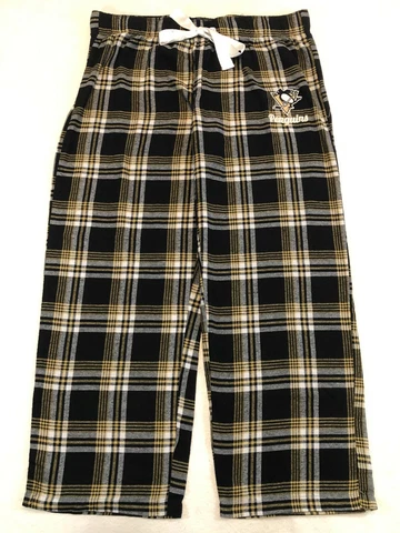 NHL Sideline Pittsburgh Penguins Lounge Sleep Pajama Pants Plaid Women's Size XL Cover