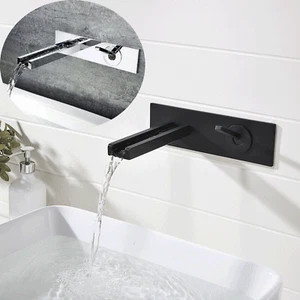 Grifo de latón cromado/negro batidora de baño cascada grifo de latón - Imagen 1 de 18