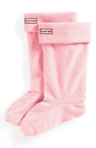 Hunter Fleece Welly Kids Pink Socks Size MM US (K) 4-6 - Picture 1 of 7