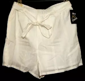 Art Class Girls Belted Embroidered Shorts White XXL (18) NWT - Picture 1 of 6