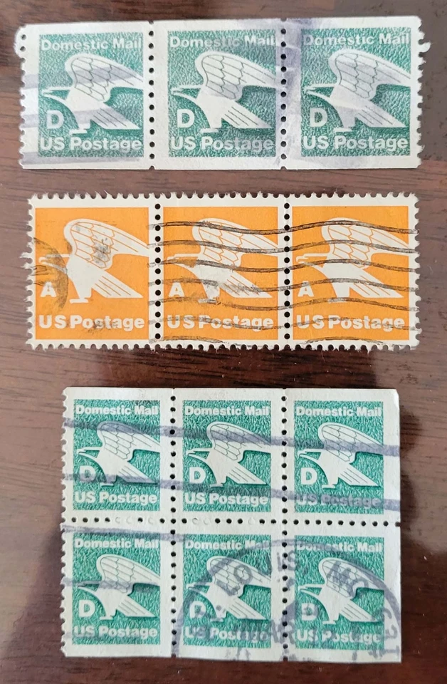 Lot of 2 postage stamp strips of 3 and a mini block of 6  - Image 1 of 1