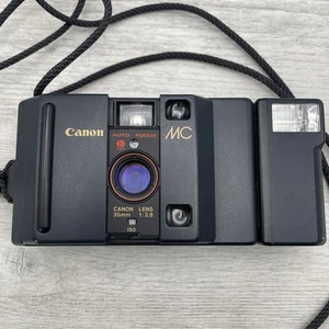 Canon MC Point & Shoot 35mm Film Camera + Flash - functioning Read Description - Picture 1 of 18