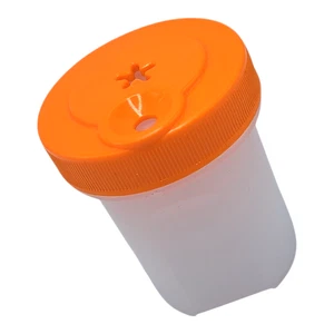 Tupperware Divided Salt & Pepper Travel Size Mini Spice Shaker Adjustable Orange - Picture 1 of 8