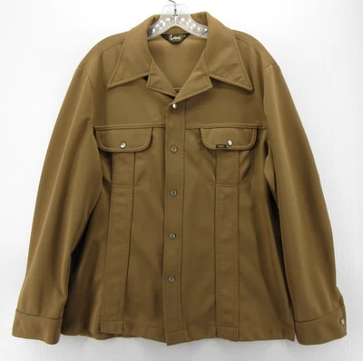 Camisa Lee DE COLECCIÓN Hombres Grande Marrón Chaqueta Años 70 Perla Snap Ocio Chamarra EE. UU. * Foto 1 de 4