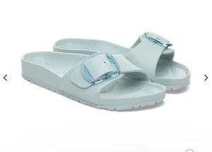 BIRKENSTOCK MADRID BIG BUCKLE EVA SURF GREEN Blue Slides Women EU 38/US 7 Narrow - Picture 1 of 7