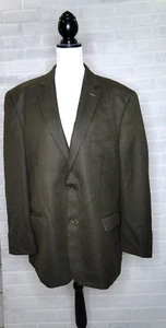 Izod Sport Coat Blazer Men's 48R Brown and Black Microcheck - Picture 1 of 7