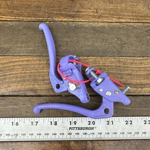 Purple Locking BMX Brake Lever Set Old School BMX Freestyle 80s Lavender Lock - Picture 1 of 10