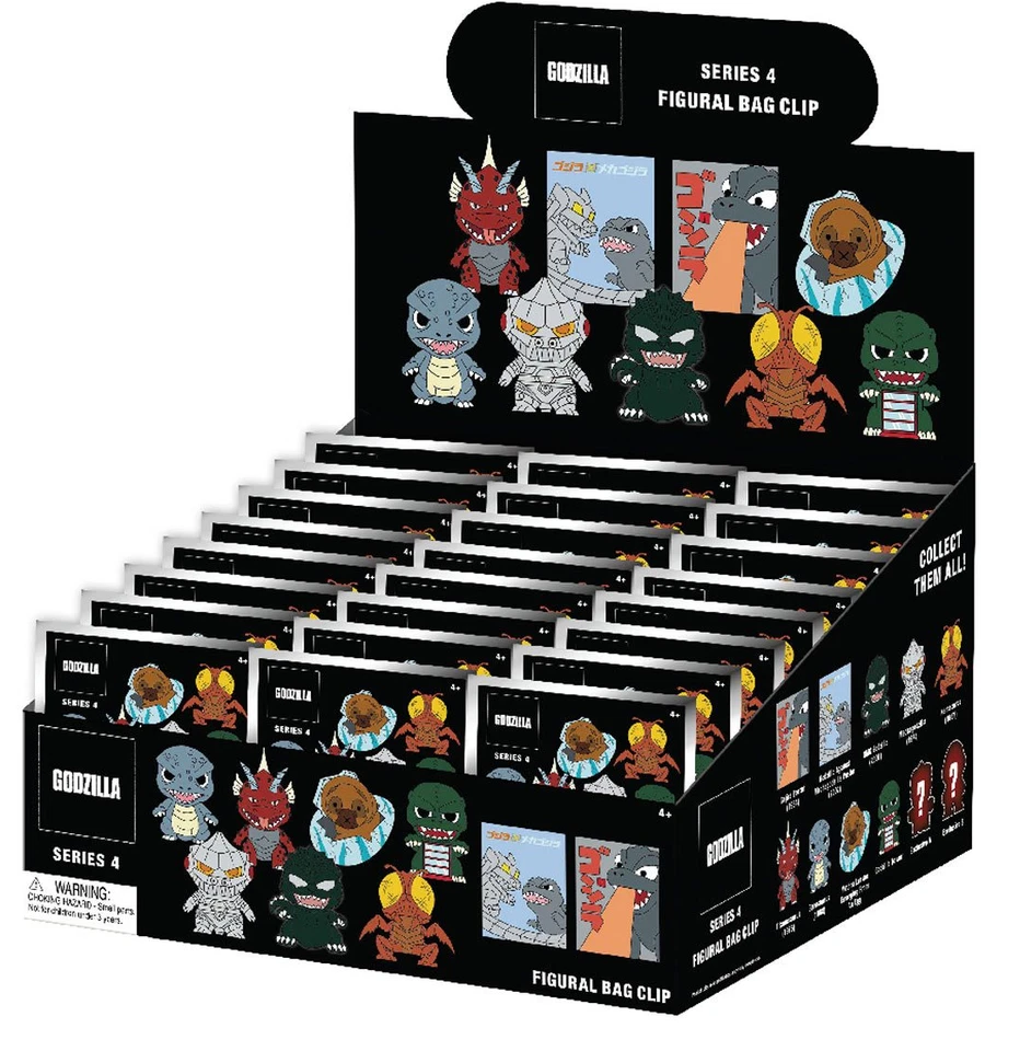 GODZILLA SERIE 4 FIGURA BOLSA CLIP CAJA DE EXHIBICIÓN DE 24 PAQUETES NUEVO TY3002D Foto 1 de 2