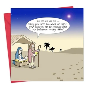 Merry Christmas Card with Missed Package -Funny Christmas Card -Xmas Card -Jesus - Picture 1 of 7