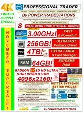 DELL Trading Computer 8CoreXeon 8Monitor 4K 512GBSSD 2TBHDD 64GBRAM DVDRW W10P