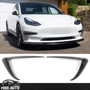 Adecuado para 17-23 Tesla Model 3 Lámpara de Niebla Cubierta de Recorte Fibra de Carbono Look ABS-2 piezas - Imagen 1 de 6
