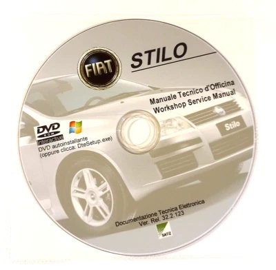 DVD MANUALE TECNICO D'OFFICINA FIAT STILO 1.2-1.6-1.8 16V - 2.4 -1.9JTD 80-115cv - Immagine 1 di 3
