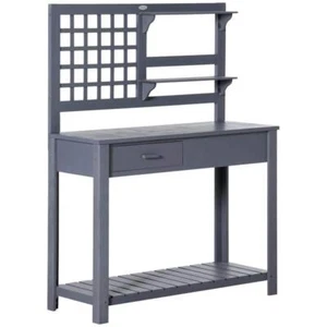 Outsunny Outdoors Potting Bench 41.25" x 55.75" Garden Workstation Wood Gray - Picture 1 of 4