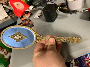 Antique / Victorian Hair Brush w/ Reflective Blue Back no makers Mark - Picture 1 of 16