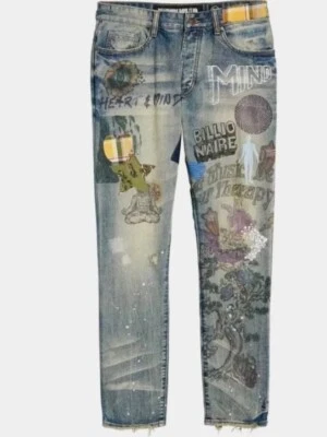 МИЛЛИАРДЕР МАЛЬЧИКОВ КЛУБ SMART CUT CLUBBB БУСТЕР СОСТАРЕННЫЙ ДЖИНСОВОЙ ТКАНИ ДЖИНСЫ! РАЗМЕР 36 - Изображение 1 из 4