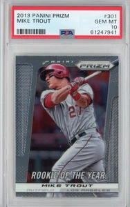 Graded 2013 Panini Prizm Mike Trout #301 Rookie of the Year RC Card PSA 10 Mint - Picture 1 of 2