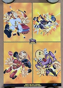 Cartel de colección Crash Dummy seguridad coche accidente cinturón de seguridad maniquíes comerciales años 90 - Imagen 1 de 6