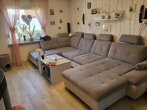 Wohnlandschaft U Form mit Schlaffunktion und Sitztiefenverstellung - Bild 1 von 6