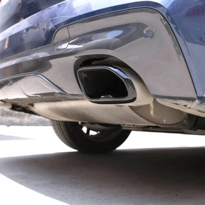 Cubiertas de punta de escape de extremo de silenciador de tubo de escape cromado negro M para BMW X3 G01 2018-2021 Foto 1 de 4