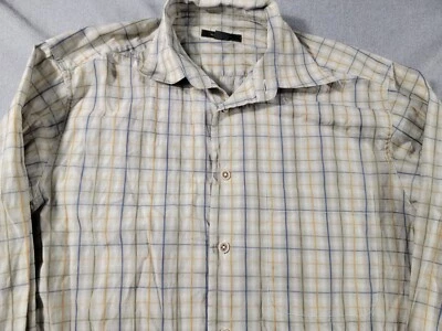 Ermenegildo Zegna Men's Small Check Long Sleeve Made in Italy Button Up Shirt - Image 1 of 4