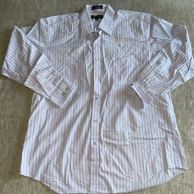 Mens Valentino Italy Button Down Striped Dress Shirt Sz 16.5x32/33 - Image 1 of 4