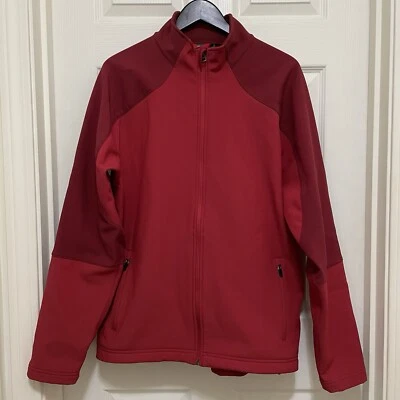 LL Bean Nylon Soft Shell Jacket Fleece Lined Red Full Zip Men's Large Tall - Image 1 of 4