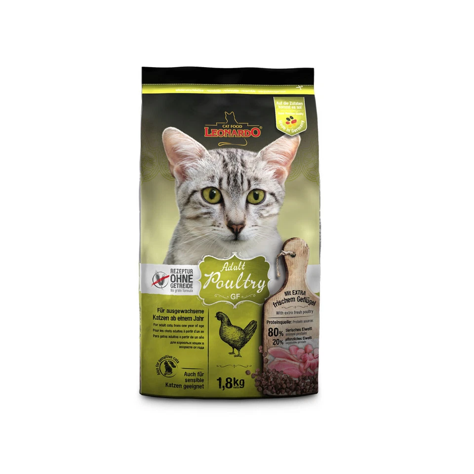 Leonardo Adult GF Poultry Katzenfutter trocken | Getreidefreie Rezeptur | 1,8 kg - Bild 1 von 1