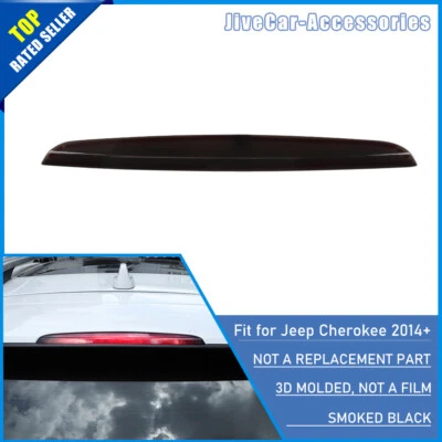 Smoked Rear 3rd Third High Brake Light Lamp Cover Trim for Jeep Cherokee 2014+ Foto 1 de 4
