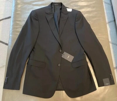 NWT Z-Zegna Mens 181CG0 Light Wool Drop 8 Slim Fit Black Jacket 50L 40L $995 - Imagem 1 de 4