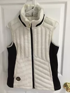 Michael Kors Women’s Ivory And BLACK Full Zip Quilted VEST - SIZE SMALL - Picture 1 of 4