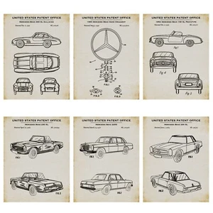 Set 6 Stampa Brevetto Auto Tedesca - Invenzioni Auto Tedesche Vintage - Foto 1 di 4