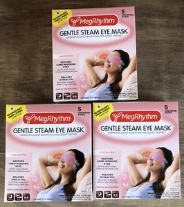 3 BOX- MegRhythm Self Heated Gentle Steam Eye Mask Unsent Relaxation Eye Strain! - Picture 1 of 6
