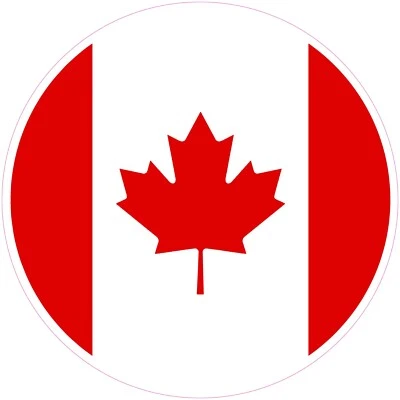 SISER (NOT A PATCH) Canada Country Round Shape Flag Heat Transfer Vinyl Iron On HTV