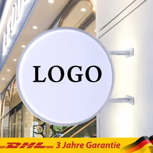 LED Leuchtkasten rund Doppelseitig Leuchtreklame Nasenschild Leuchtschild 50 cm - Bild 1 von 9