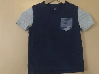 Gap Kids Boys Size Small T-Shirt V Neck Color Block 100% Cotton Short Sleeve  - Image 1 of 4