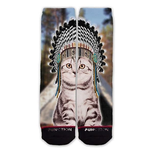 Function - Indian Cat Printed Sock novelty socks sublimation socks funny socks - Picture 1 of 3