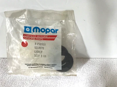 MOPAR CHRYSLER DODGE 1981- 93 OIL FILLER  Tube Gasket  #5214876 - Pack of 5 NOS - Image 1 of 3