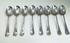 8 Cooper Bros England Queen Anne Satin Stainless Steel Soup Spoons -  6 7/8"