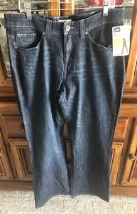 Lee Mid Rise Boot Cut Jeans Bootcut Dark Wash Stretch NWT Size 16M Flap Pockets - Picture 1 of 12