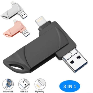 2TB 1TB 128GB USB 3.0 Flash Drive OTG Memory Stick Thumb Disk For iPhone Android - Afbeelding 1 van 17